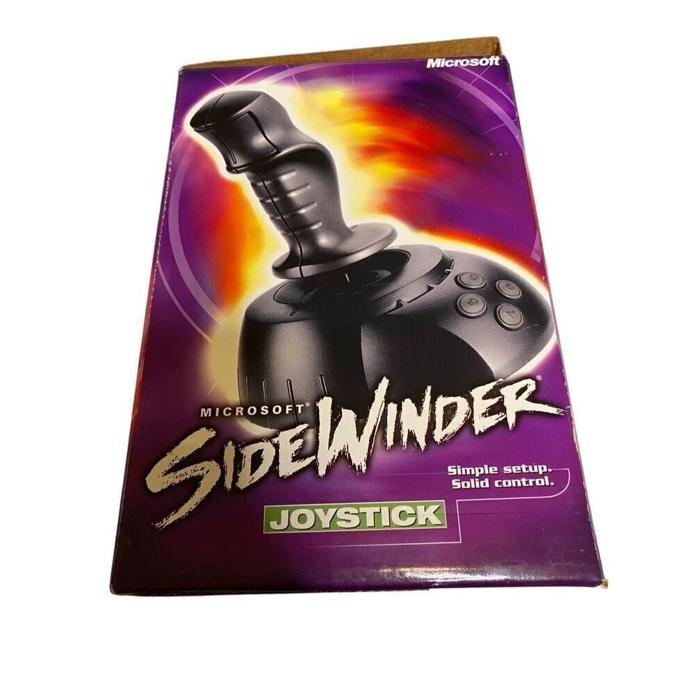 Microsoft SideWinder USB Joystick With Original Box Untested Vintage Gaming